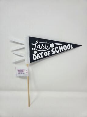 Last Day of School Milestone Pennant School Felt Flag